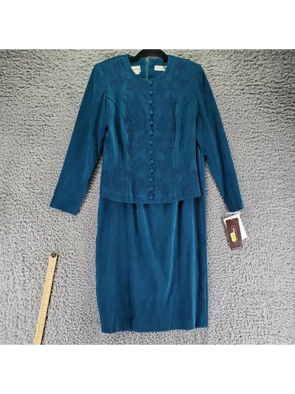 Karin Stevens Suit Women’s Size 6 Teal Blue Vintage  Jacket Skirt Set *NWT*
